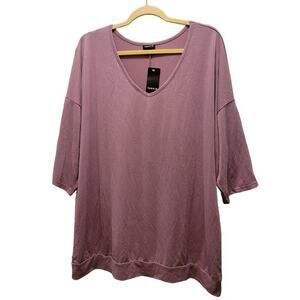 NWT Torrid Women's 3/4 Sleeve Dolman V Neck Tee Top Grape Plus Size 3X